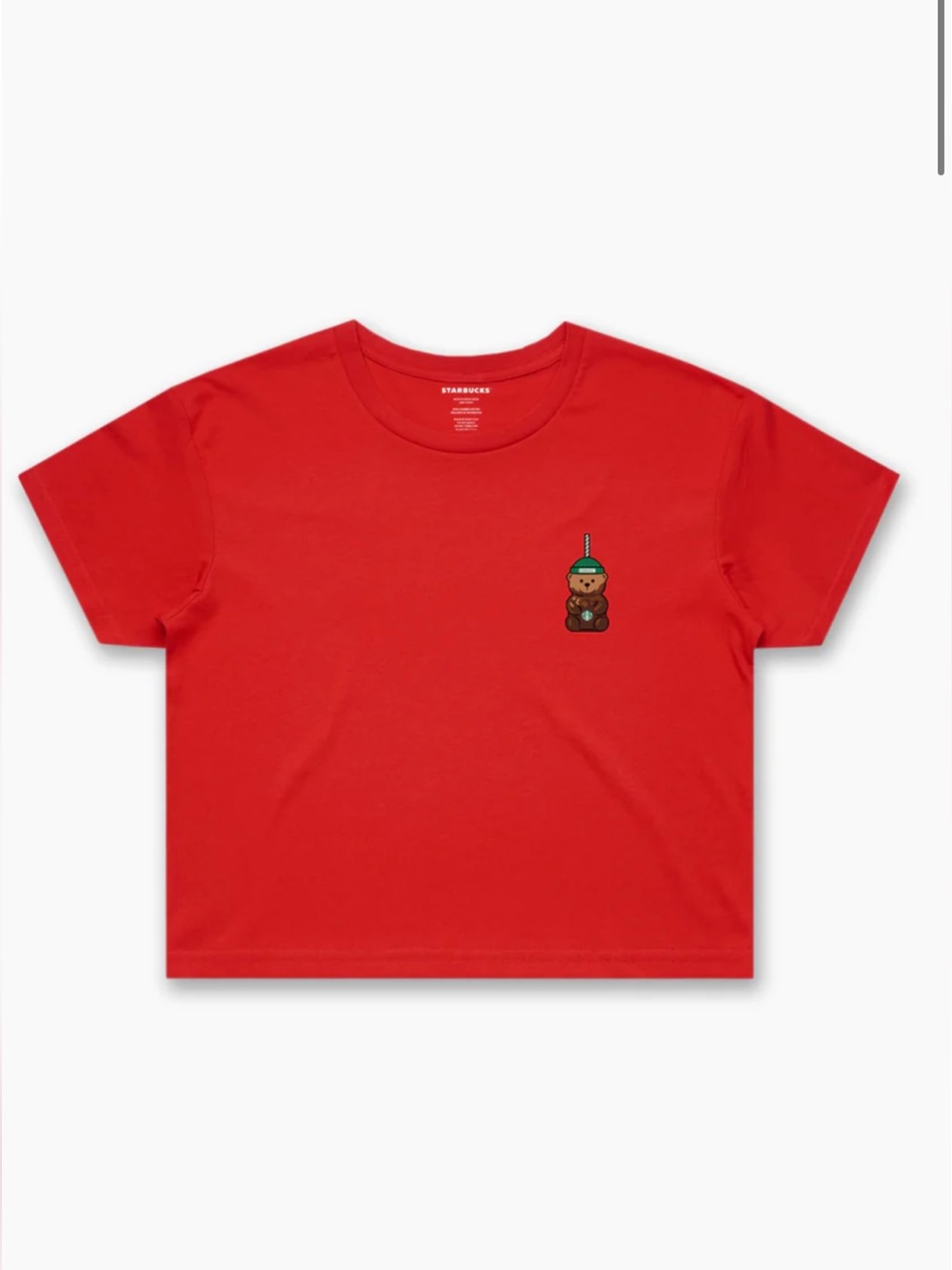NWT Starbucks Bearista Red Crop Top For Women Size XS